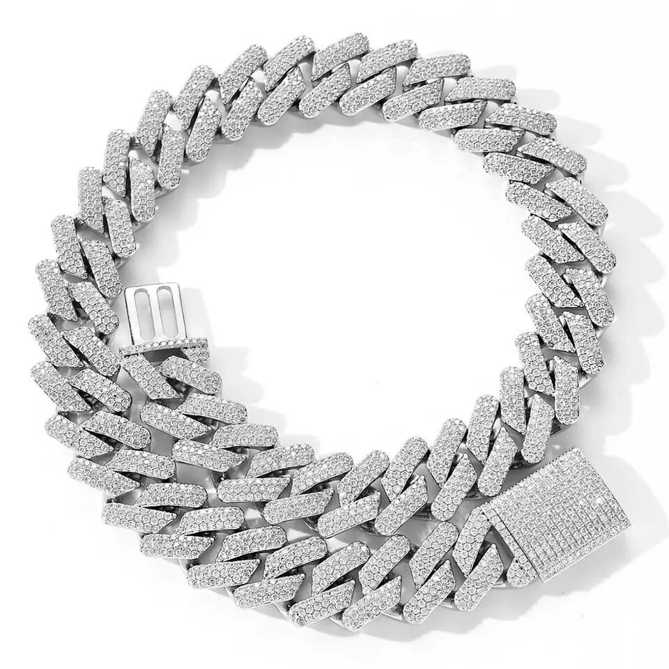 Cadenas de Plata ® Chapada en Oro 14K Para Hombre Cadena Cubana Joyería Fina