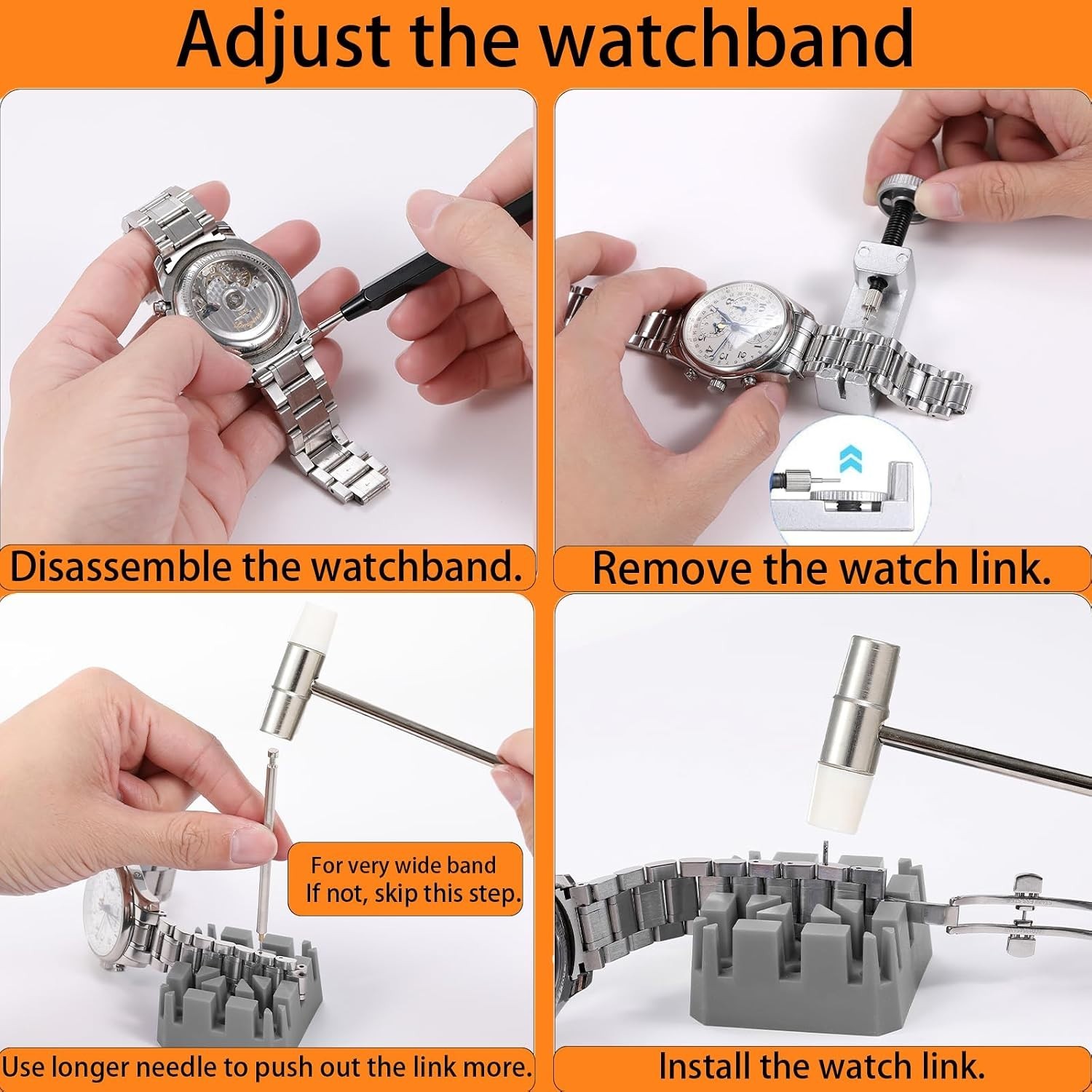 Durable Metal Watch Link Remover & Spring Bar Tool Set for Precise Adjustments