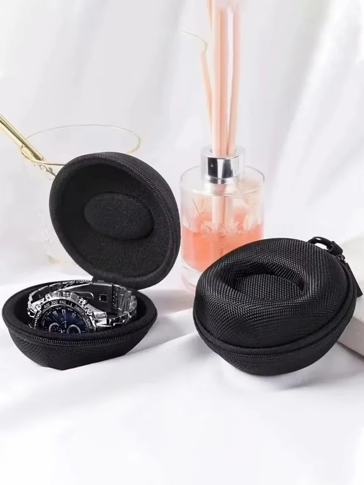 Pack of 2 Zipper Travel Watch Cases Single Watch Storage Boxes for Wristwatches