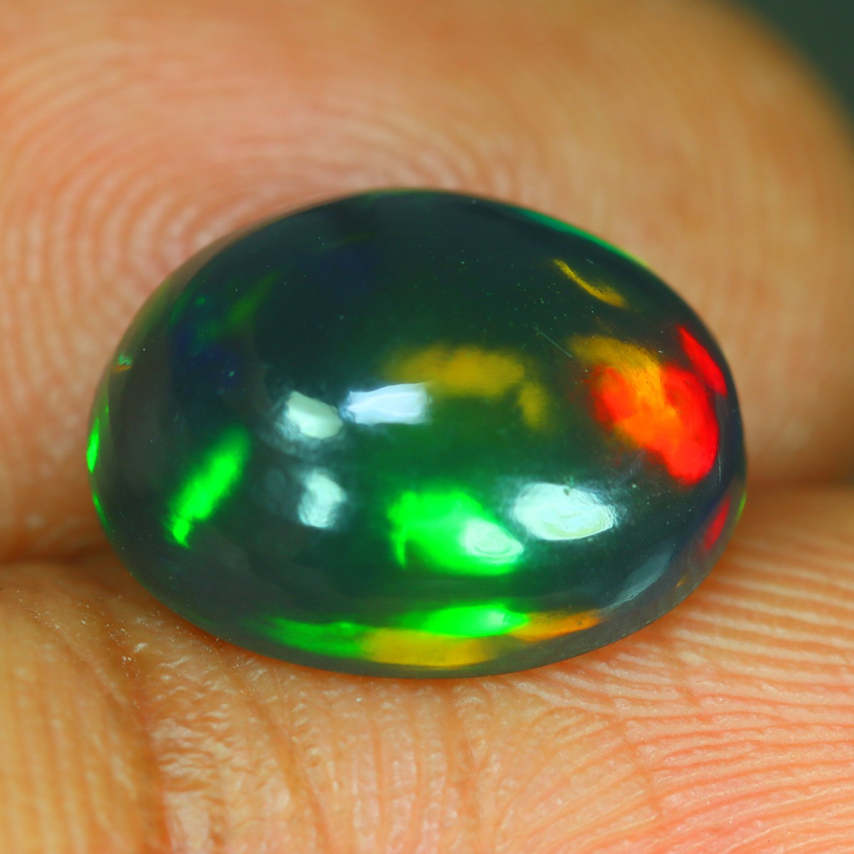 2.65 Cts_Stunning Color Play_100 % Natural Solid Welo Black Fire Opal Gemstone