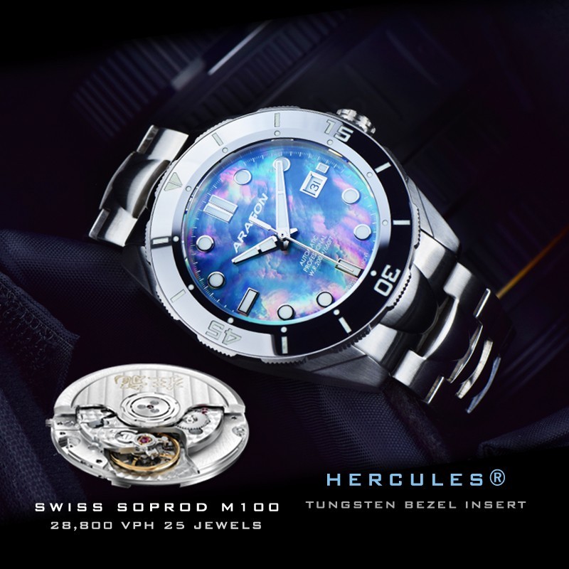 ARAGON A504BLU Hercules Swiss Soprod 43mm