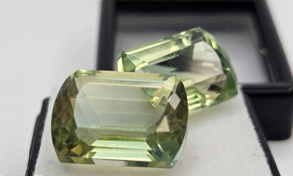 Tourmaline 19.35 Ct Cushion Cut Bi-Colour Gemstone Pair For Earrings