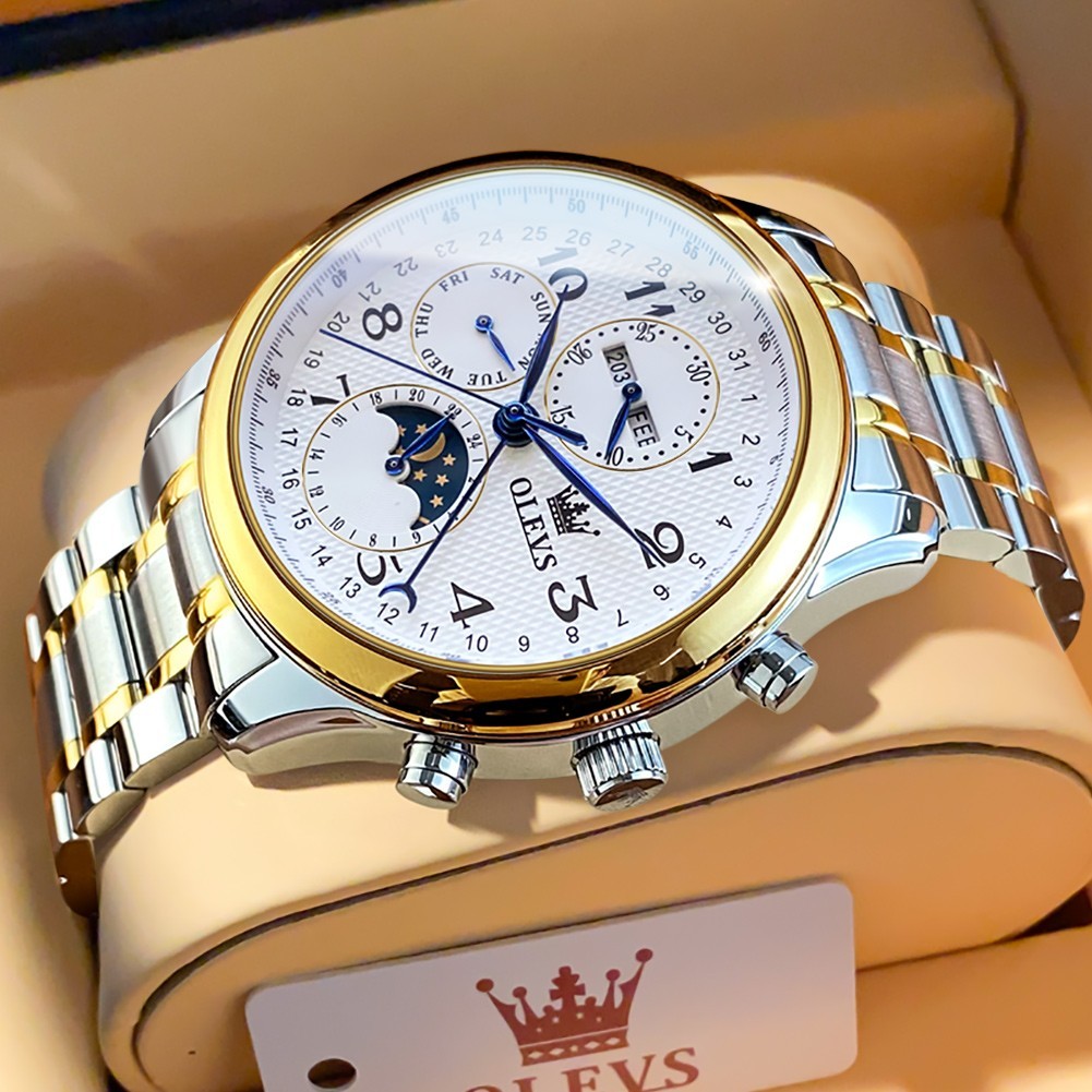 OLEVS 6667 Stylish Multi-functiom Water Resistant Casual Formal Mechanical Watch
