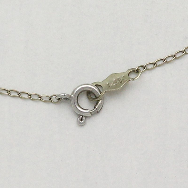 14K White Gold Pearl & Accent Diamond Vintage Pendant 15 Inch Long Necklace