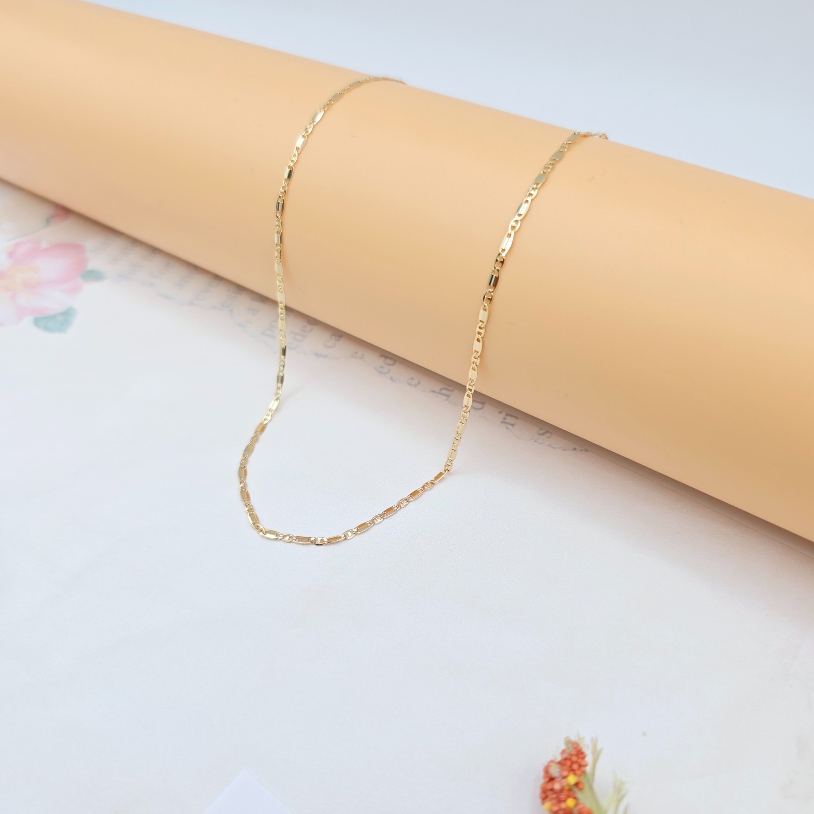 45cm / 17.7 Inch Shine, XPNL0023 Rose Gold Dainty Box Link Chain Necklace