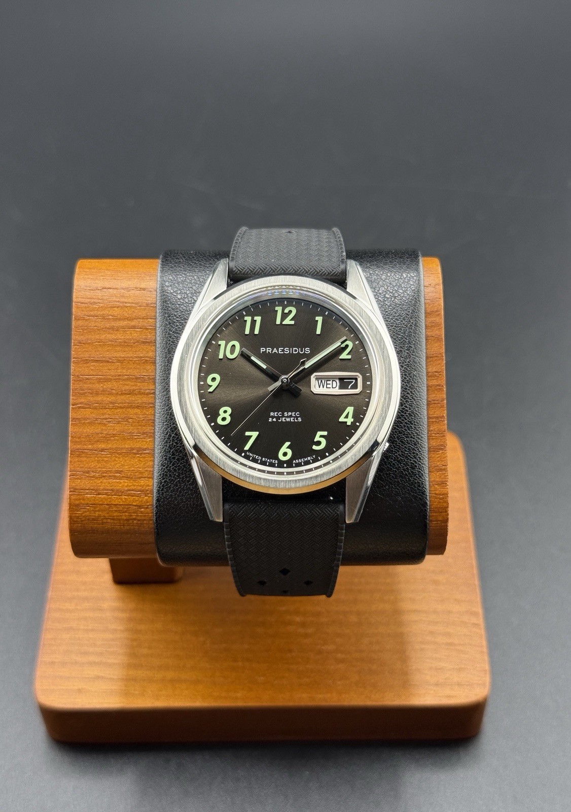 Praesidus REC SPEC OG SUNRAY Automatico Acciaio Silicone Nero Data Orologio Uomo