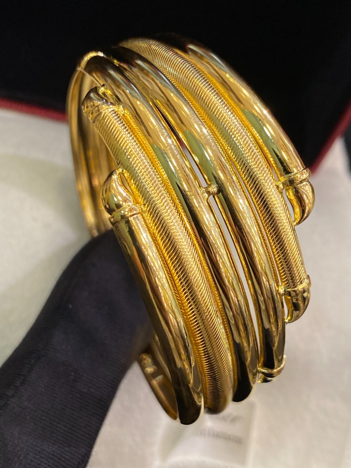 Stunning Dubai Handmade Women’s Bangle Bracelet In Certified 22Karat Yellow Gold