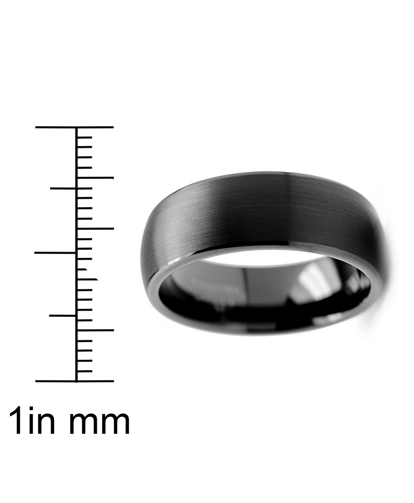 8MM Men’s Dome Black Tungsten Ring Wedding Band Jewelry Sizes 7 to 13