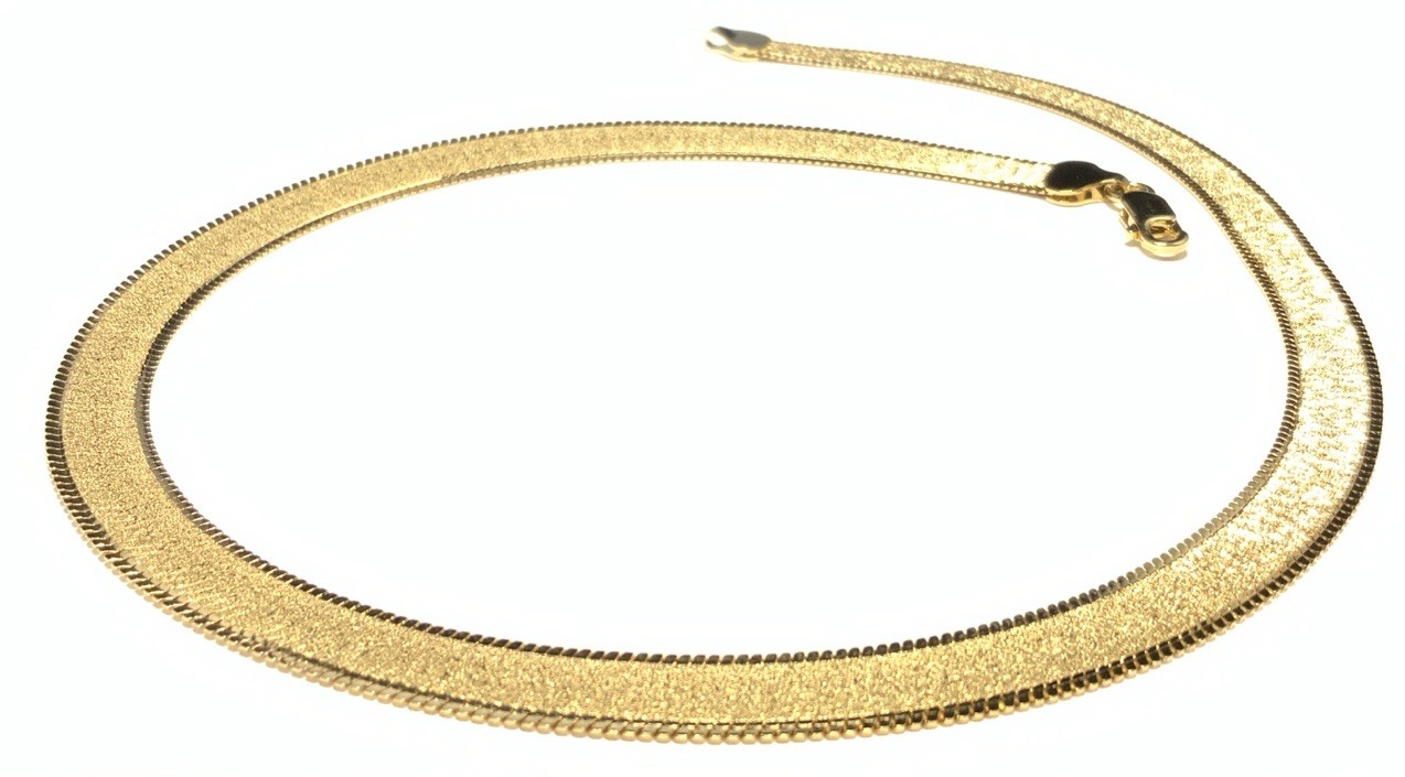 Itaor Vermeil Gold over Sterling 925 Herringbone Necklace 18.75-inches LY11