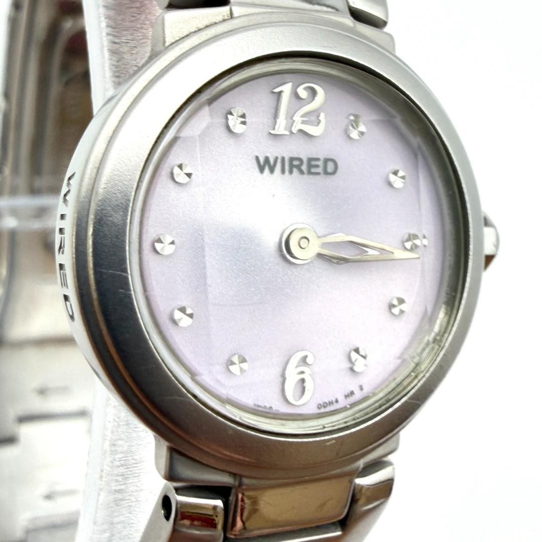 Excellent condition Seiko WIRED watch, new battery, lavender dial, diamond, wome