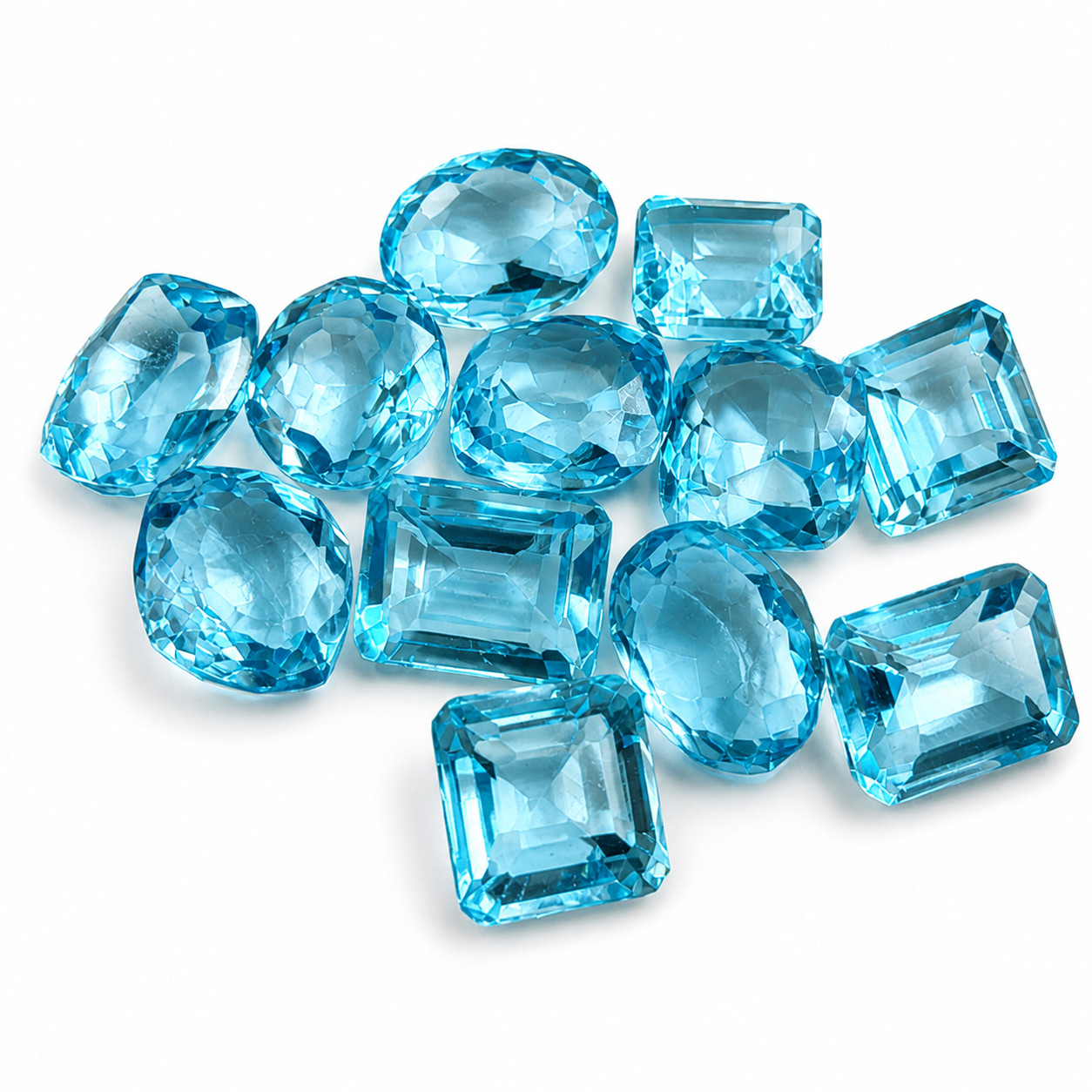 150 Ct Natural Untreated Aquamarine Loose Gemstones Blue Mix Shape Certified LOT