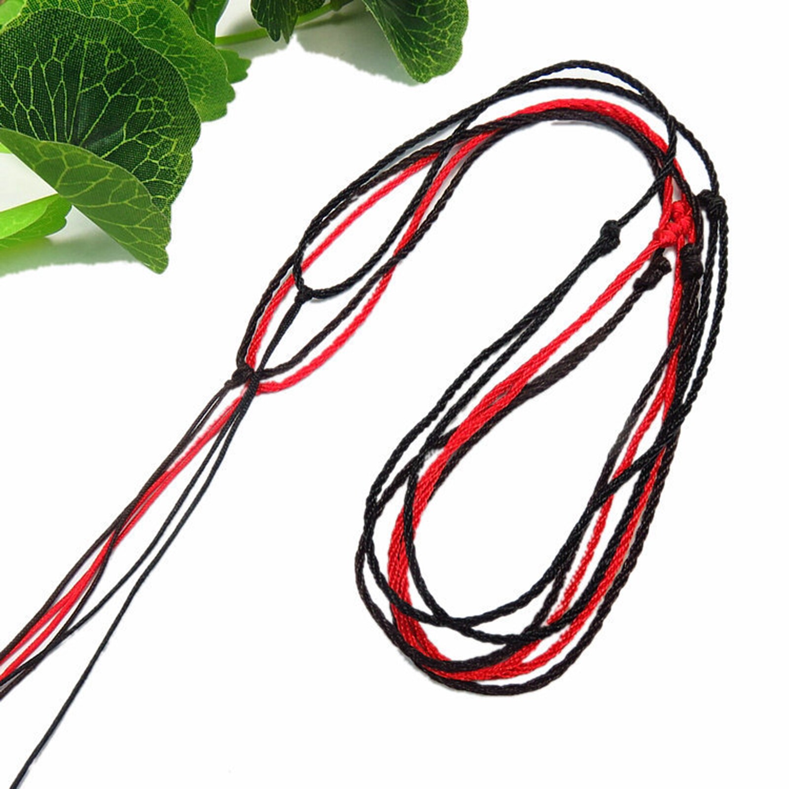 Chinese Silk Thread Hand Knotted Cord String Pendant Necklace Adjustable