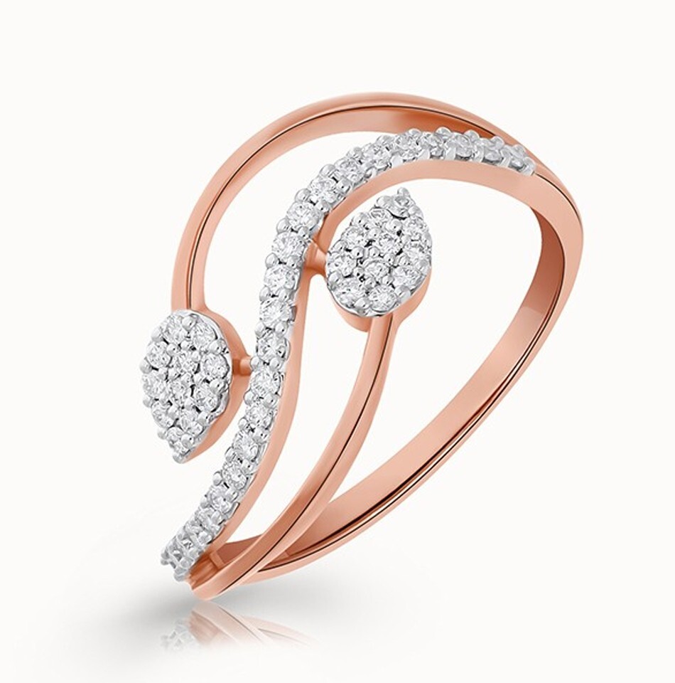 0.90ct Natural Diamond 14K Solid Rose Gold Wedding Anniversary Cluster Ring