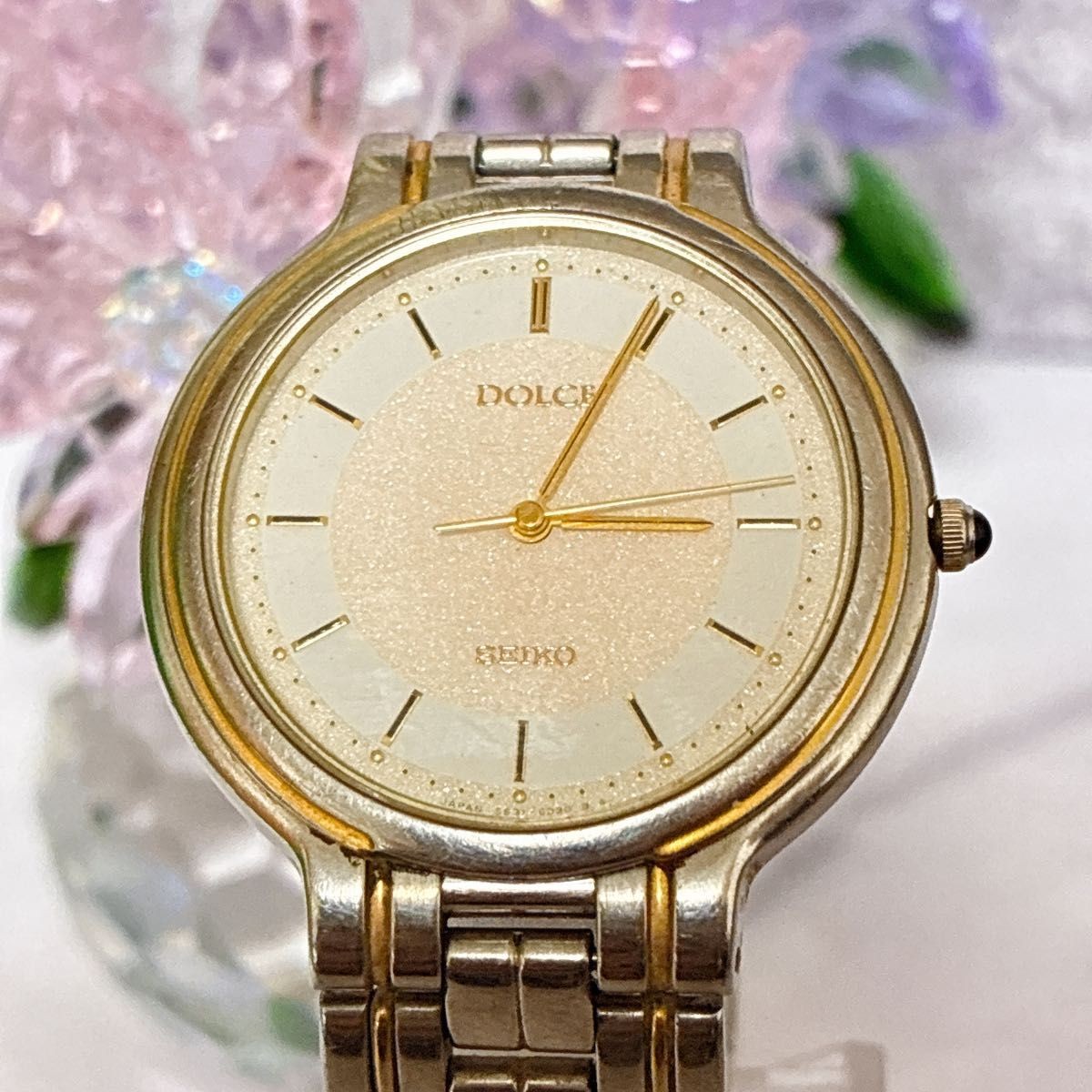 Excellent Condition SEIKO DOLCE Quartz Watch Working Glitter Dial