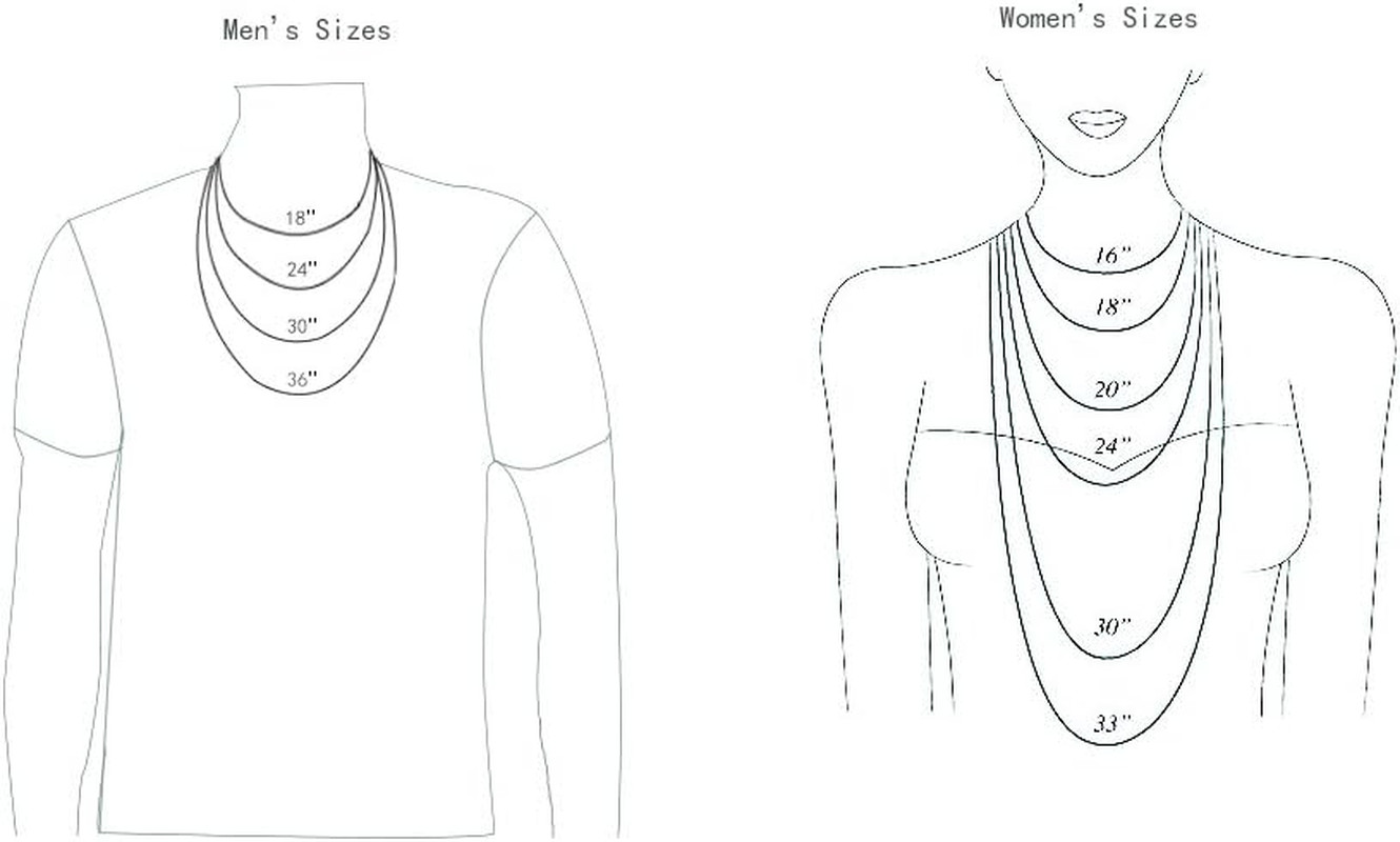 Mens Chain Necklaces, Stainless Steel Rolo Chain Necklace for Men and Women, Sil