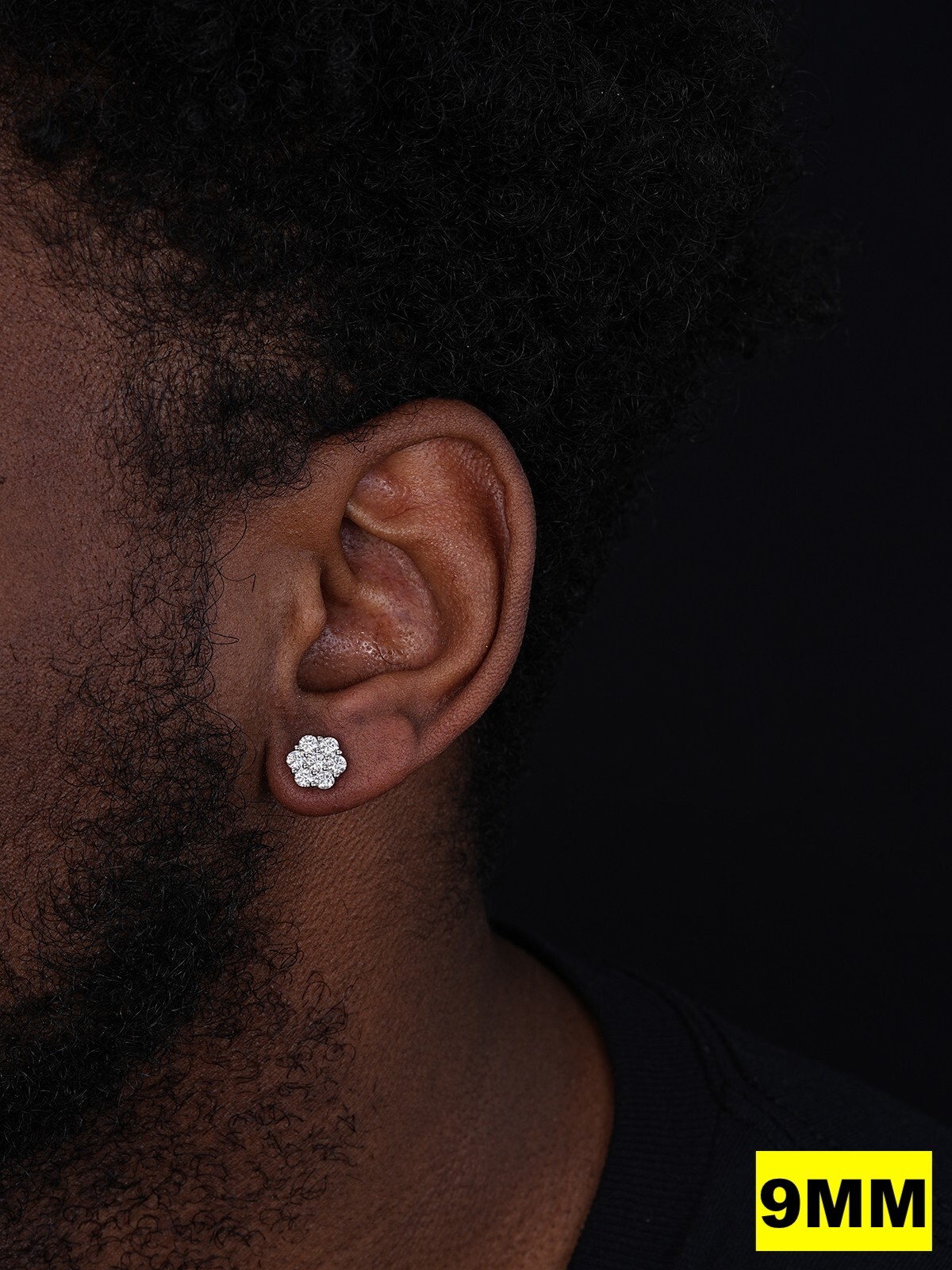 VVS Moissanite Studs Cluster Flower Set Earrings Real 925 Sterling Silver 6-11mm