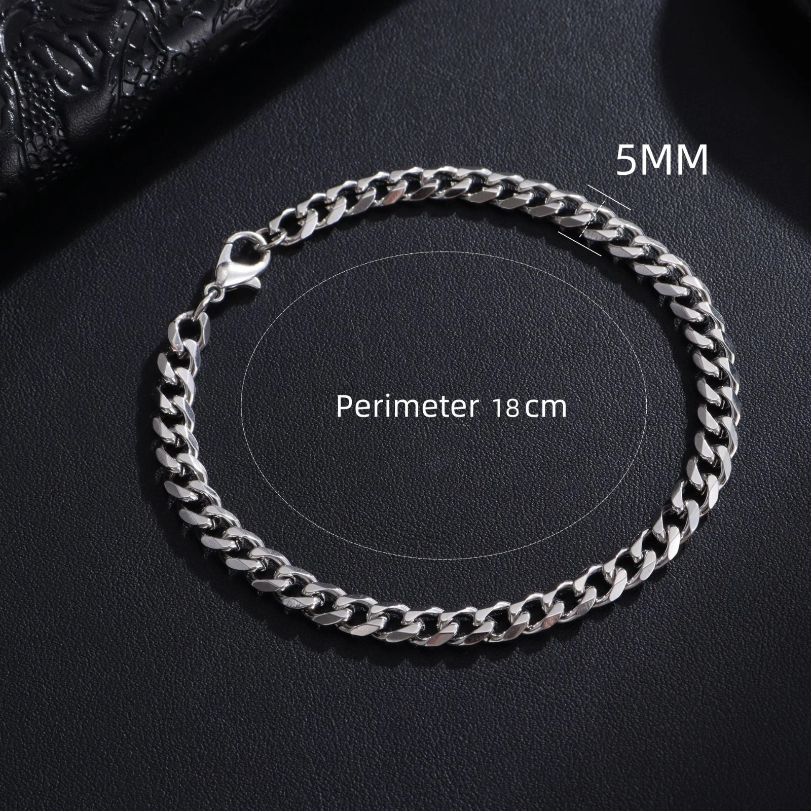 Men’s Chain 3/5/7/9mm Stainless Steel Bracelet Silver Curb Cuban