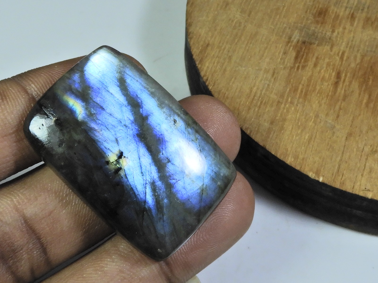 27X40X07MM Natural Labradorite Multi Rectangular Cabochon Gemstone 85Cts.