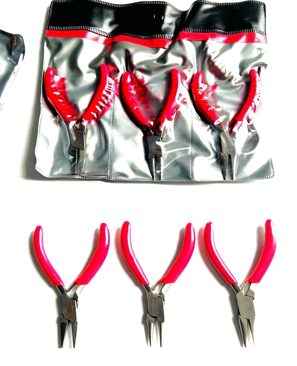 2 SETS 3pc MICRO MINI PRECISION JEWELERS 3″ PLIERS NEEDLE NOSE FLAT NOSE ROUND