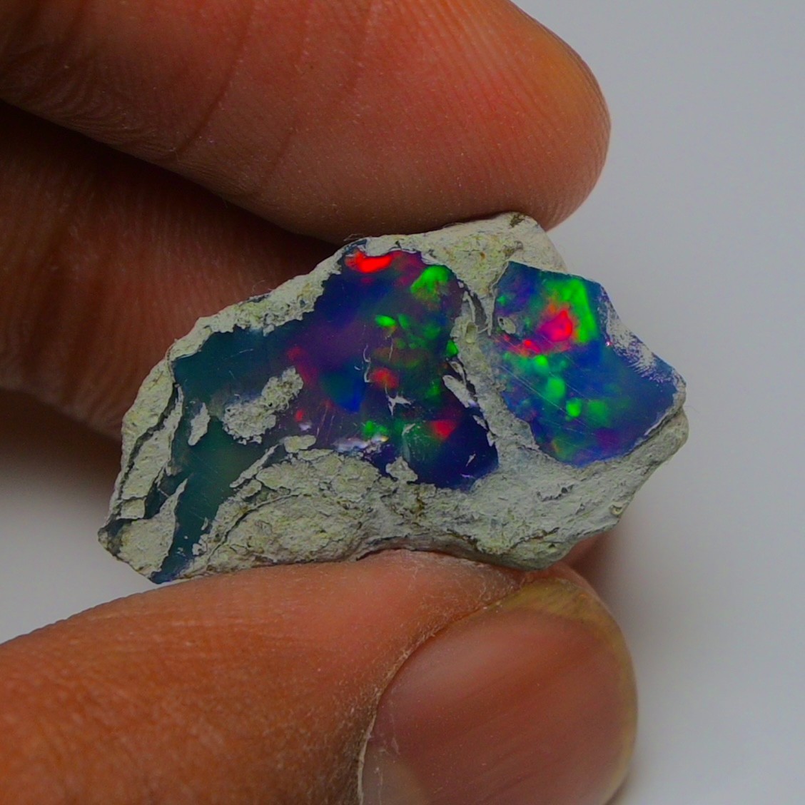 Polished Blue Opal Rough 6.80 Carats, Smoked Ethiopian Welo Opal Rough,