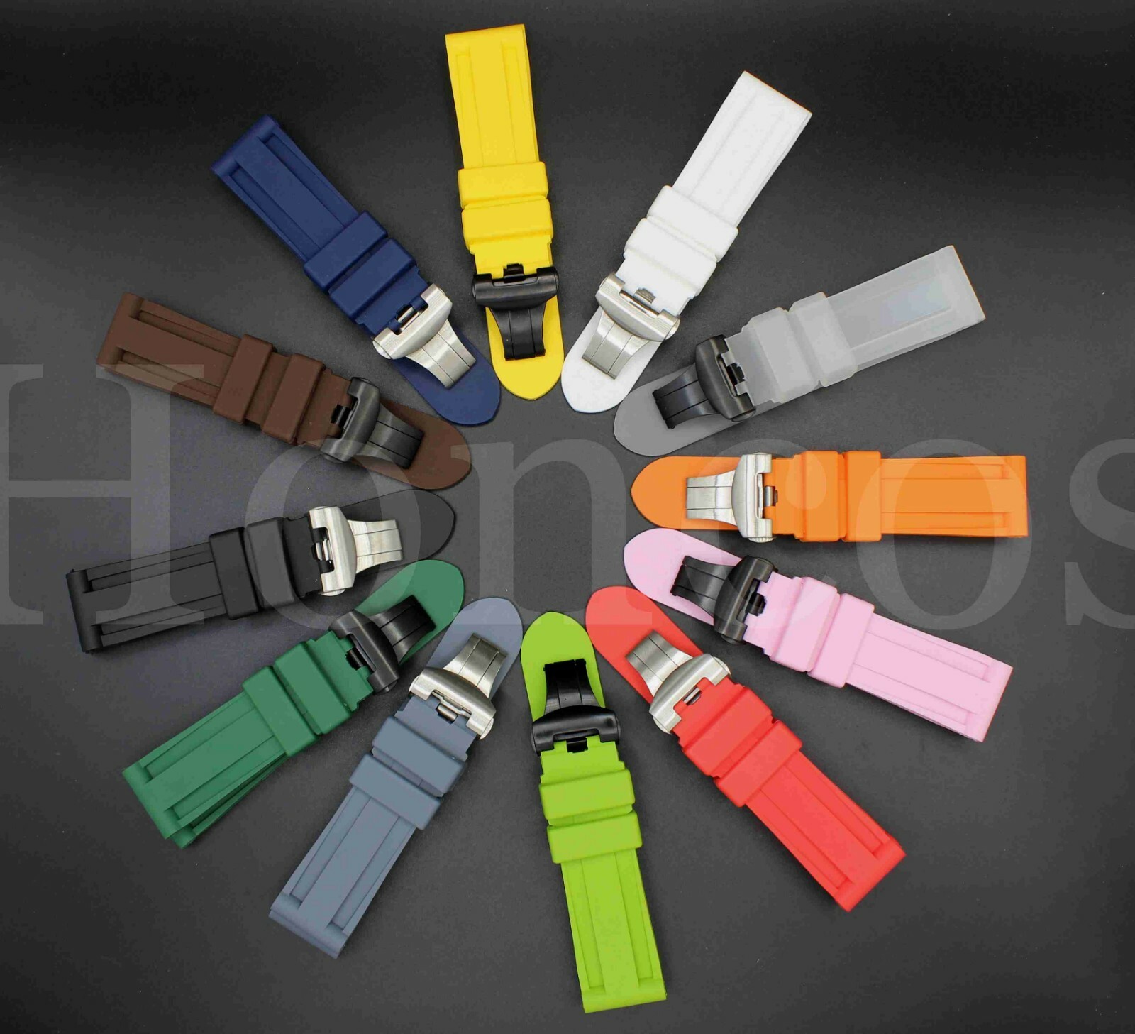 22 – 24 mm HQ Black Soft Rubber Diver Strap Watch Band Fits For PANERAI PAM New