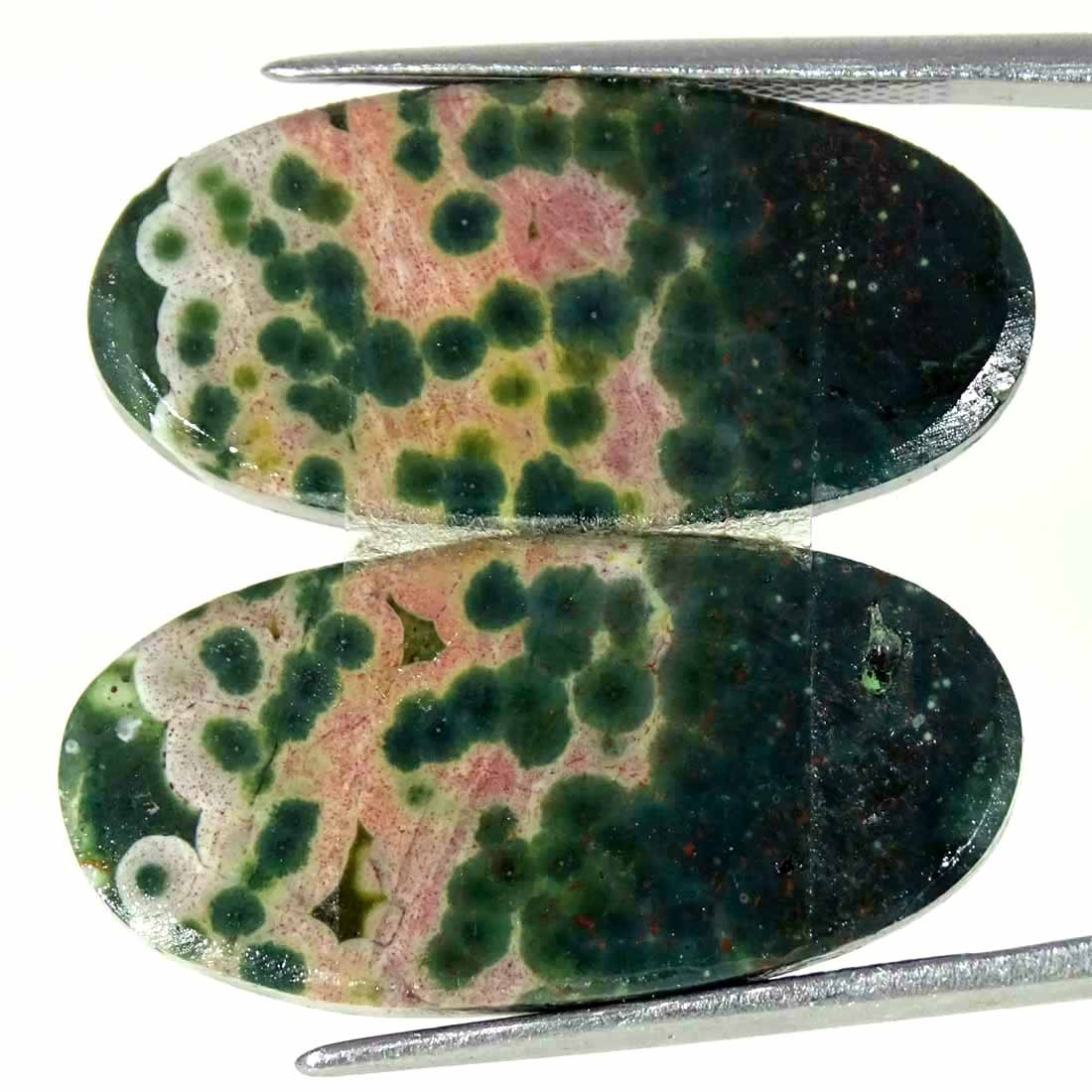 23.10Cts Natural Ocean Jasper Loose Gemstone Pair 13x26x4mm Oval