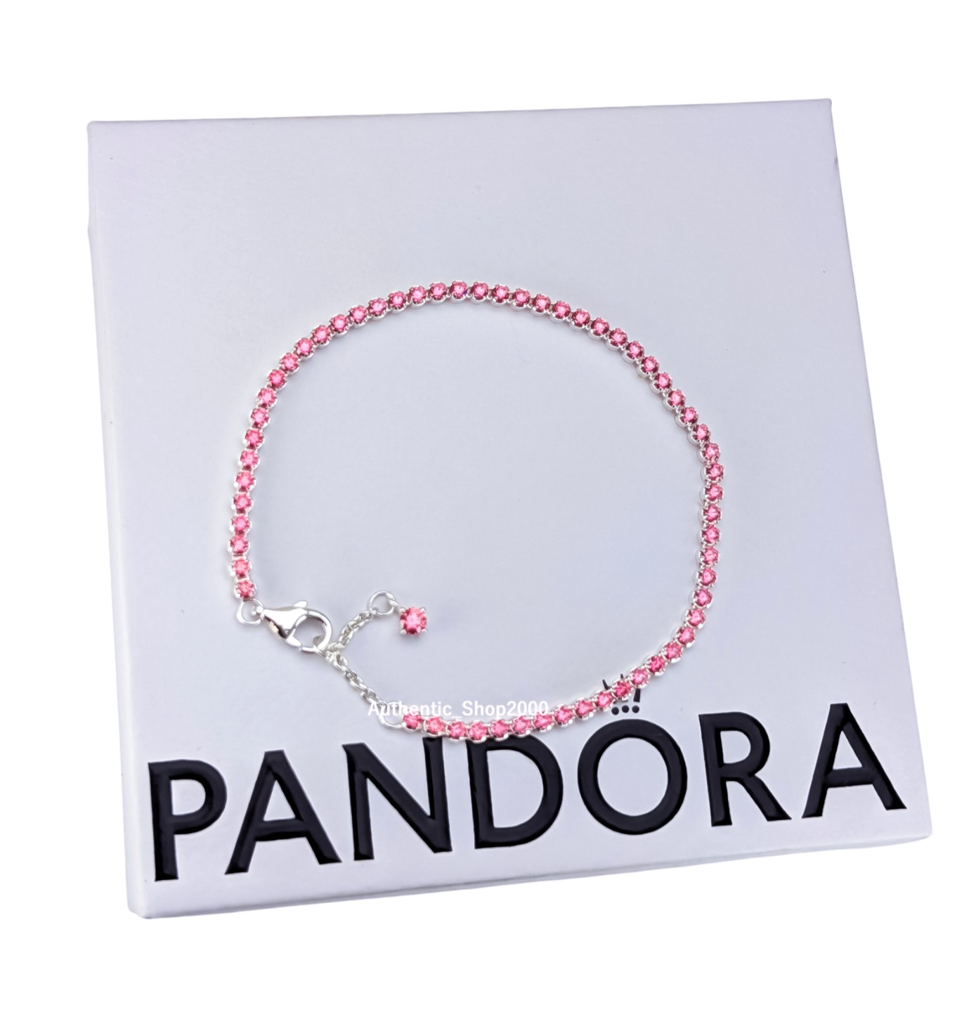NEW 100% Authentic PANDORA 925 Ale Pink Crystal Small Tennis Bracelet 593927C02