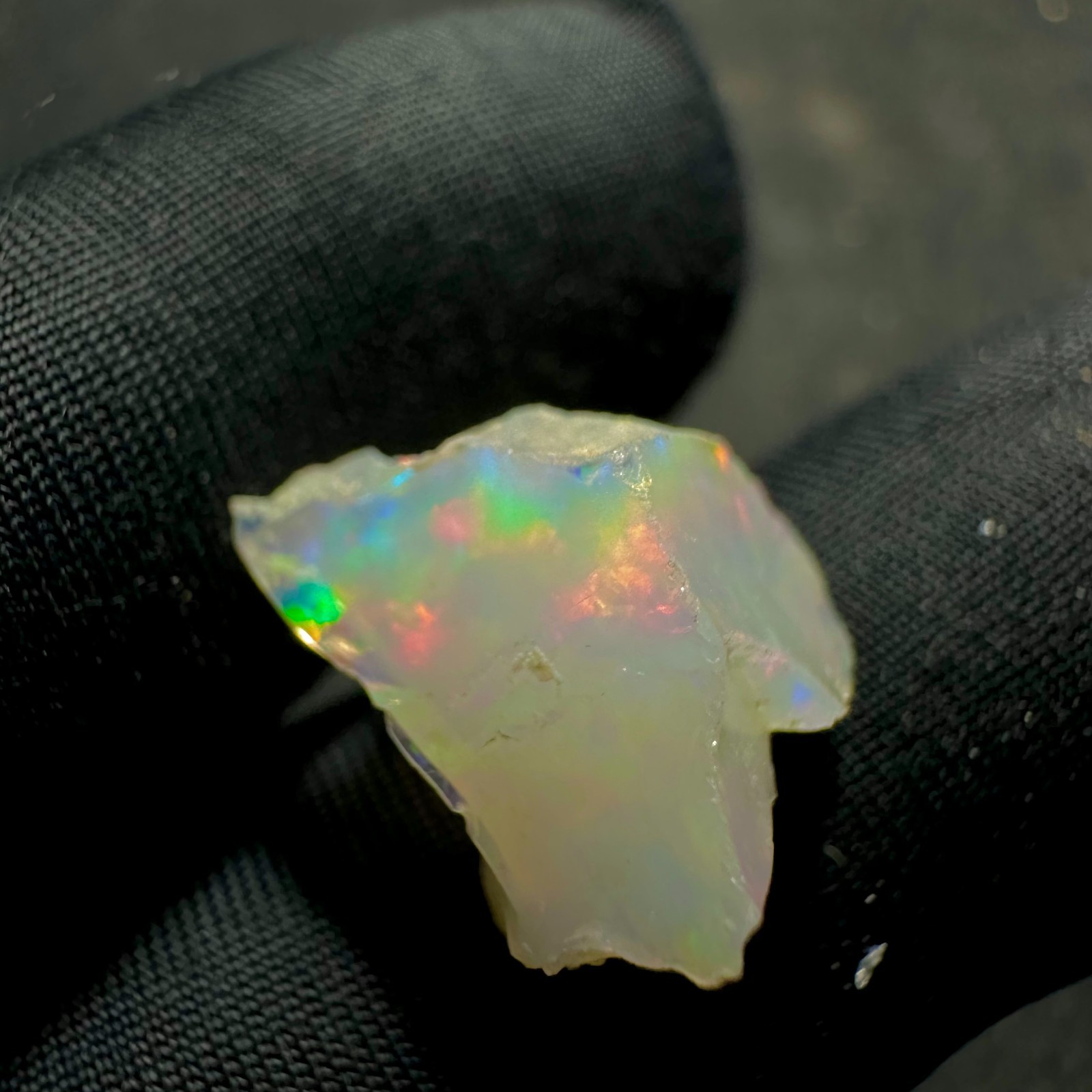 Natural White Ethiopian Opal Rough, Rainbow Fire Raw Opal, Play Of Color Opal