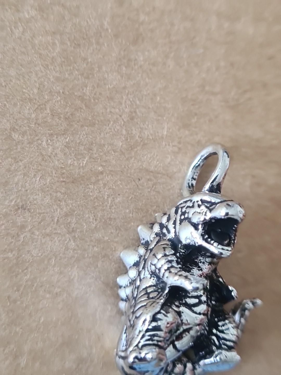 Small Godzilla Style Steel Alloy Necklace Pendant With Chain New Unbranded