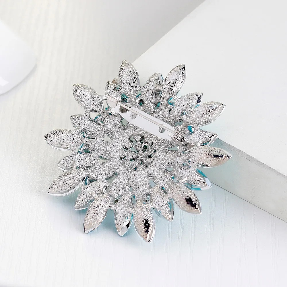 Luxury Sunflower Brooch Rhinestone Crystal Yellow Flower Pin Jewelry Summer Gift