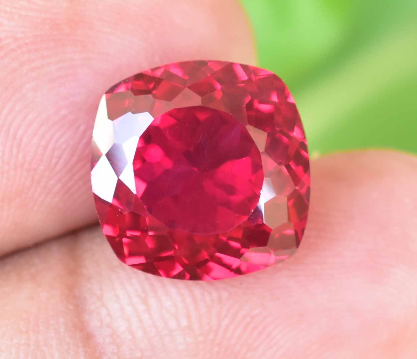10.00Ct Natural Myanmar Red Spinel Certified Cushion Cut Flawless Loose Gemstone