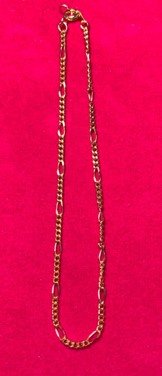 9 1/2 INCH OR 10 1/2 INCH 14KT GOLD PLATED 2MM FIGARO ANKLET USA SELLER