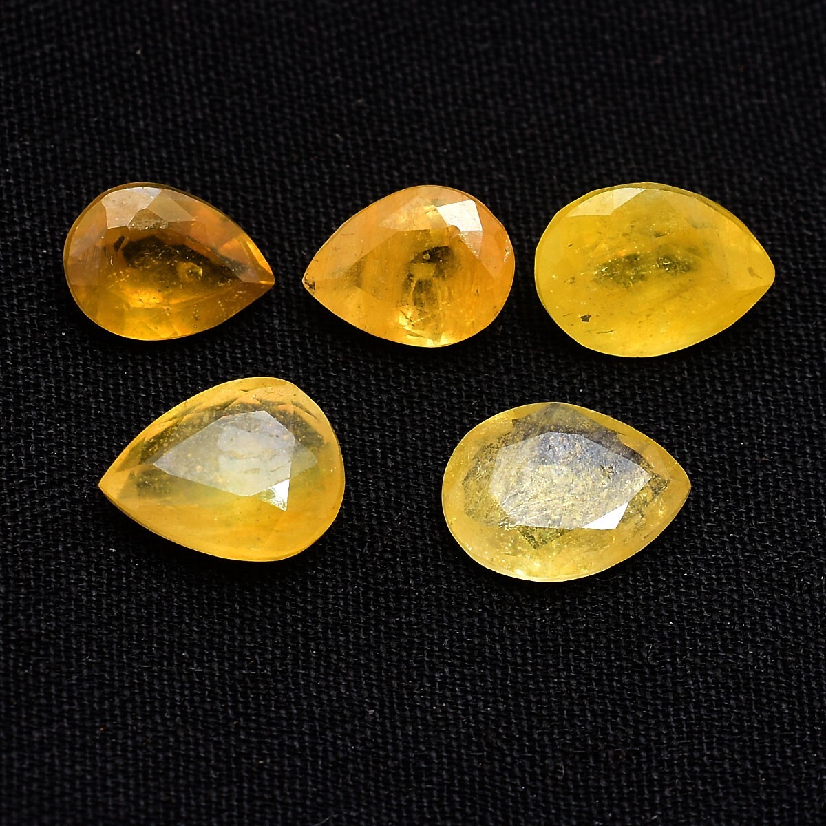 5 Pcs Natural Yellow Sapphire 7.90mm-8.96mm Ring Size Beautiful Loose Gemstones