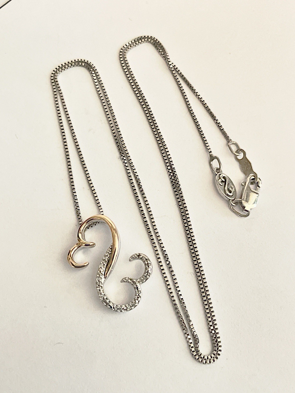 Jane Seymour Open Hearts Diamond Sterling silver, 10K Rose Gold Necklace MRP$199