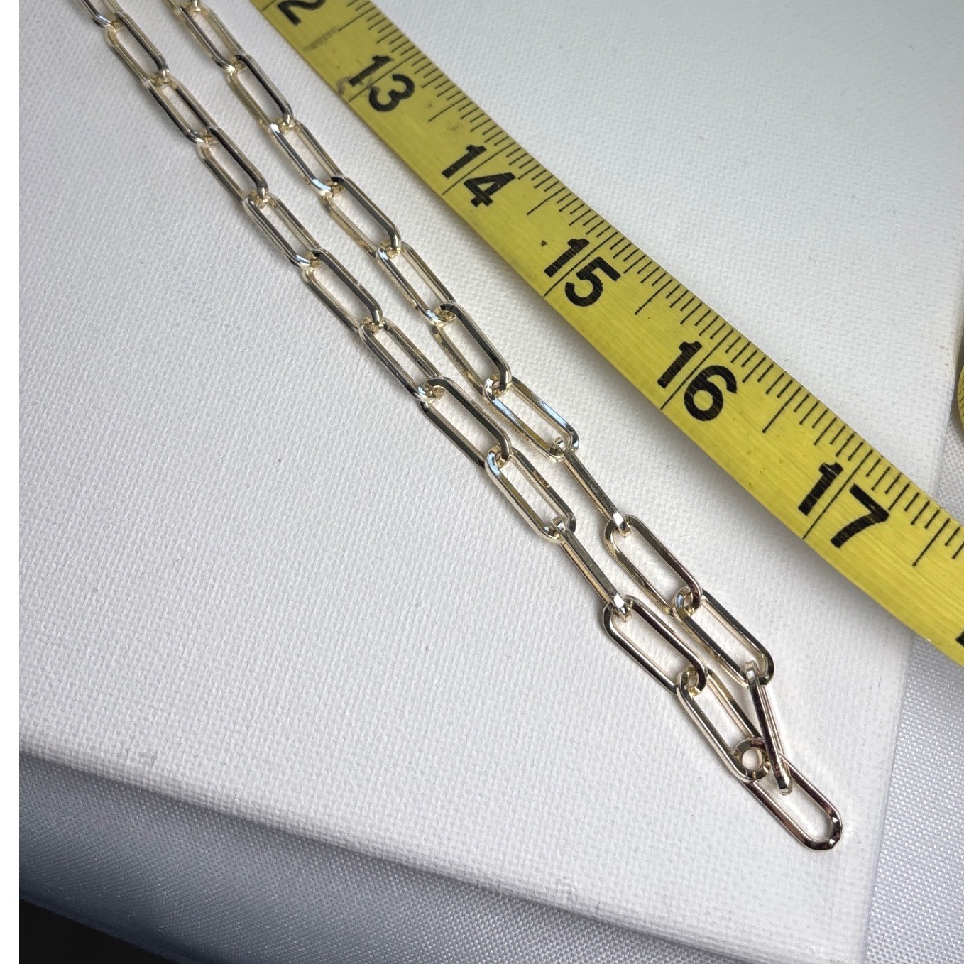 Necklace Gold Tone Metal Lobster Clasp Paperclip Link Chain New 32 Inch New