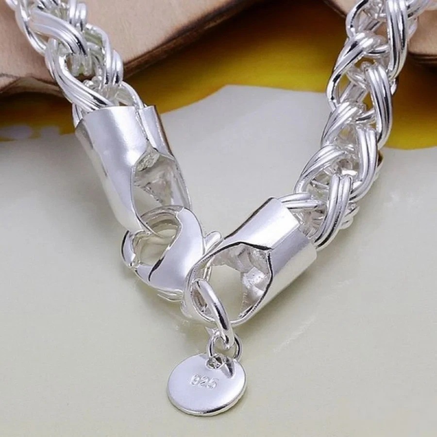 925 Sterling Silver Bracelet Chain 4mm 6mm Unisex Jewelry Gift