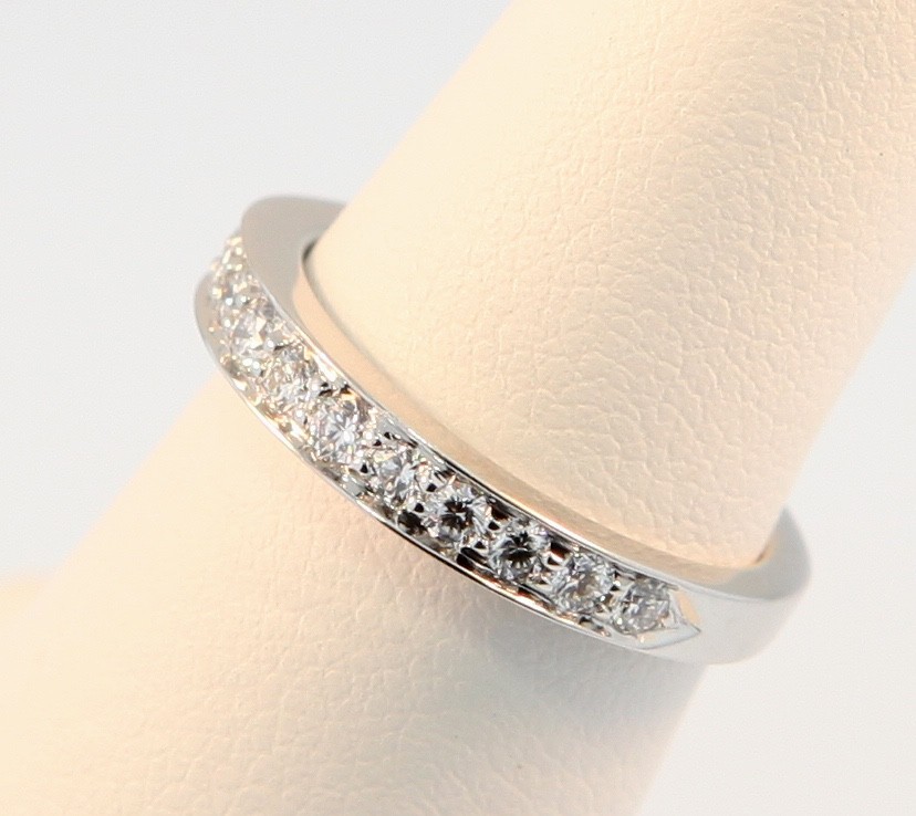 Tiffany & Co. 2.75mm Diamond Wedding Band Ring Sz 4.0