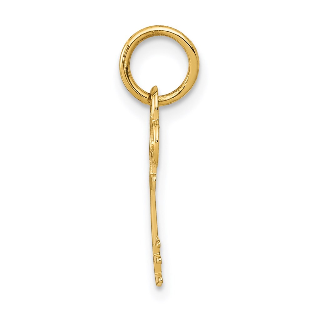 14k Yellow Gold Key Letter E Initial Charm Pendant 0.26gm L-15.53mm, W-6.88mm