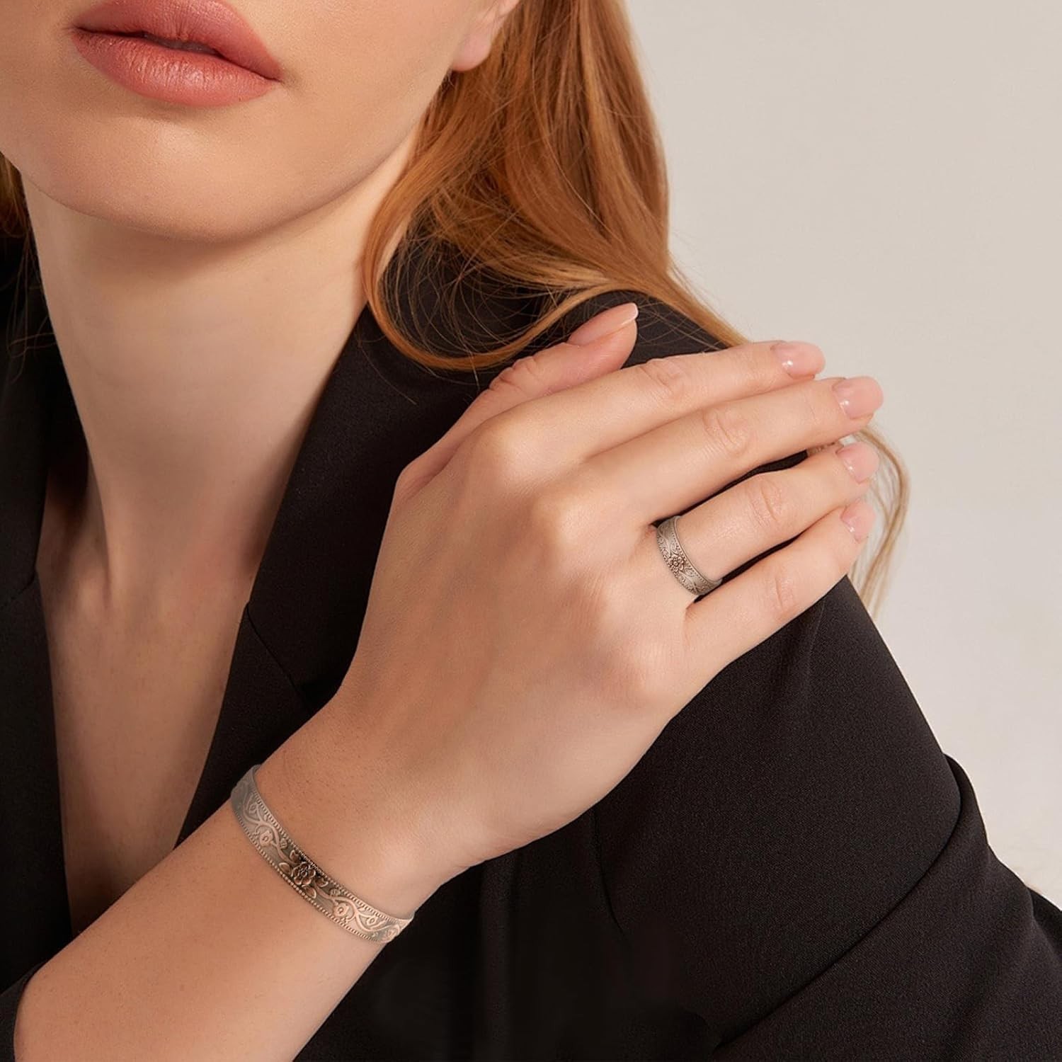 BioMag Copper Bracelet & Ring for Women, 99.99% Pure Copper Magnetic Bracelet Ly
