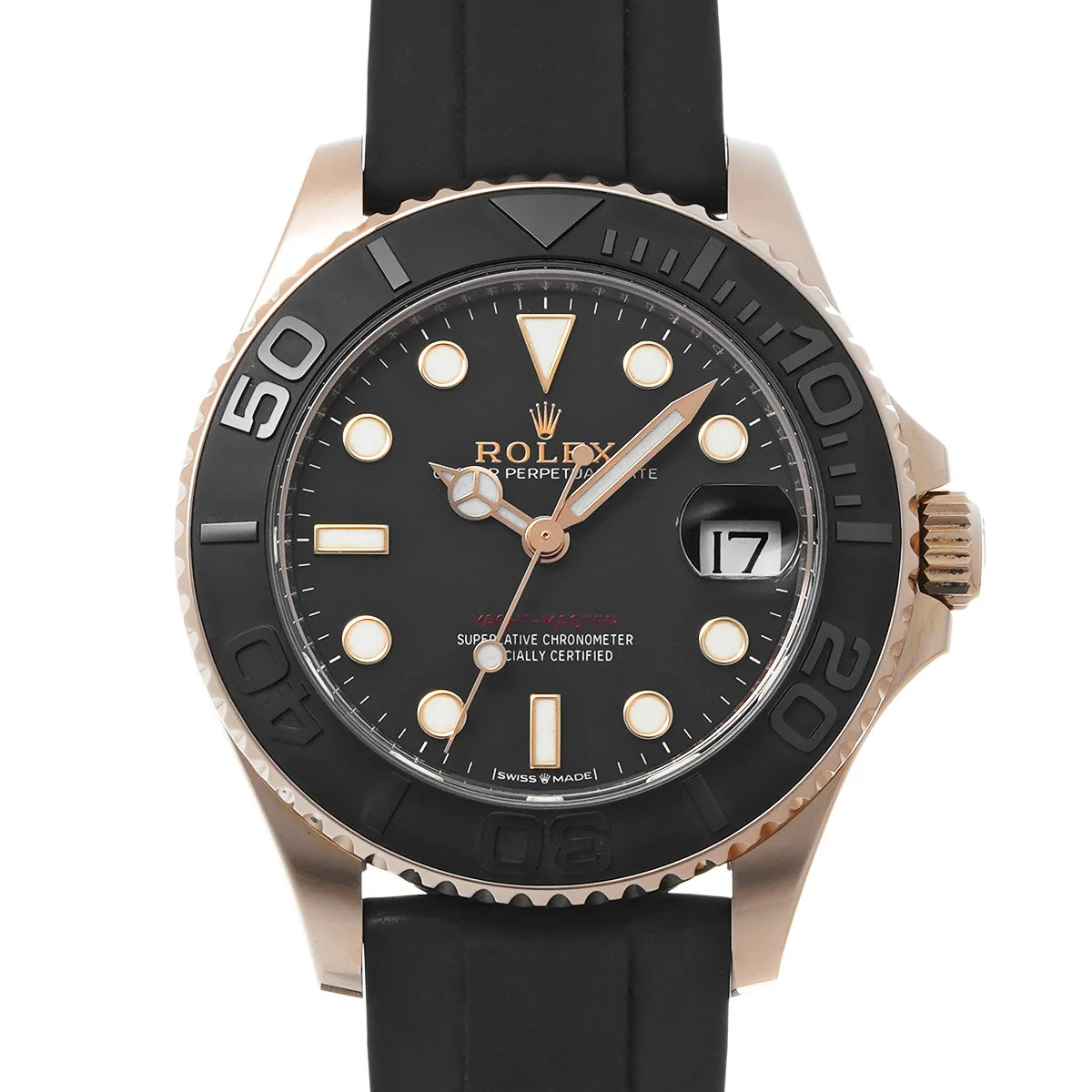 Rolex Yacht-Master 37 268655 37mm Rose Gold Black Wristwatch #WW371