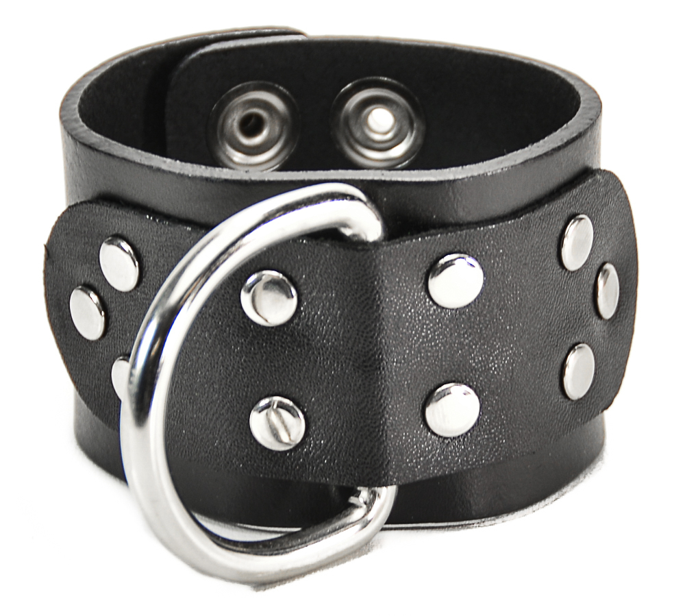 Bondage Bracelet Big D Ring Genuine Leather Punk Gothic Bracelet Usa Made