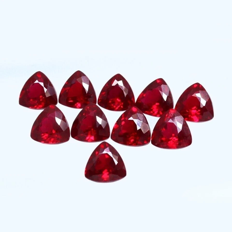 AGL Certified Natural Red Ruby 100 Ct 10-12 Pcs Trillion Cut Loose Gemstone Lot