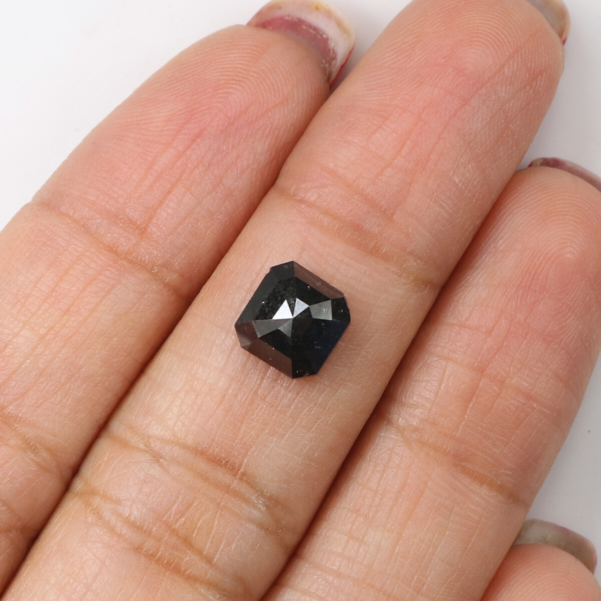 1.45 CT Natural Loose Emerald Shape Diamond 7.00 MM Black Color Diamond KQ2077