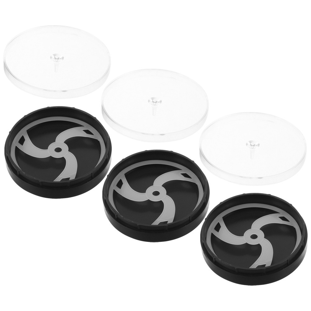 3Pcs Watch Accessories Storage Boxes Black Plastic Shock Absorption Dust Covers