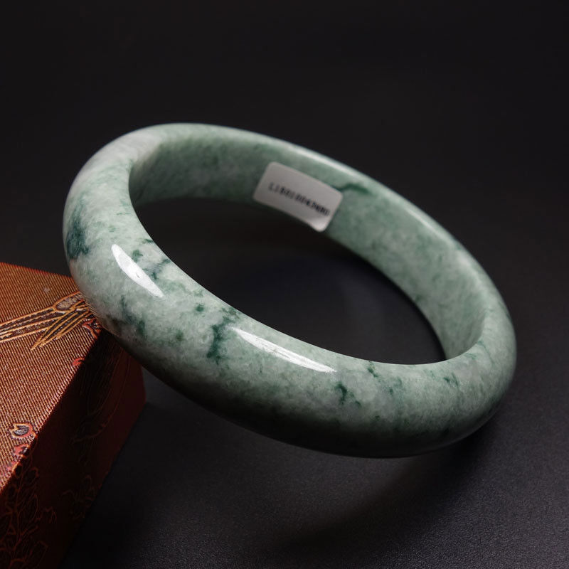 61mm Certified Grade A 100% Natural Green Jadeite Jade Bracelet Bangle Z07013