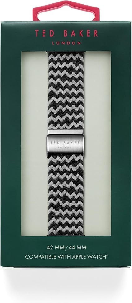 Ted Baker Black & Cream Elastic Strap for Apple Watch® (Model: BKS42S326B0)