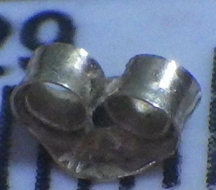vintage marked 14K gold earring push back approx. 3X3mm maker HKC?