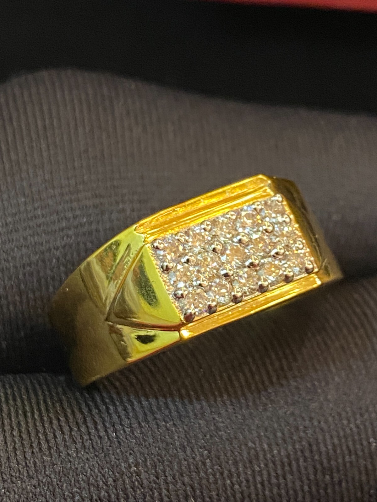 Pave 0.70 Cts Round Brilliant Diamonds Men’s Anniversary Band Ring In 14K Gold