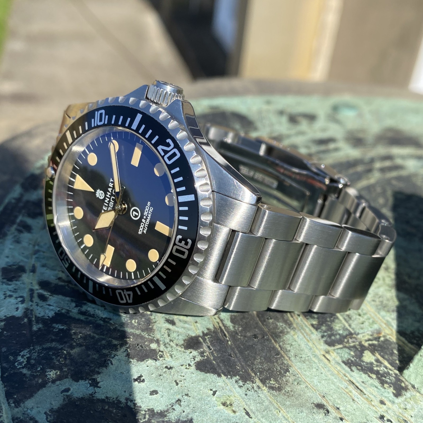 Steinhart Ocean One Vintage Military OVM Black Automatic Diver Watch 42mm
