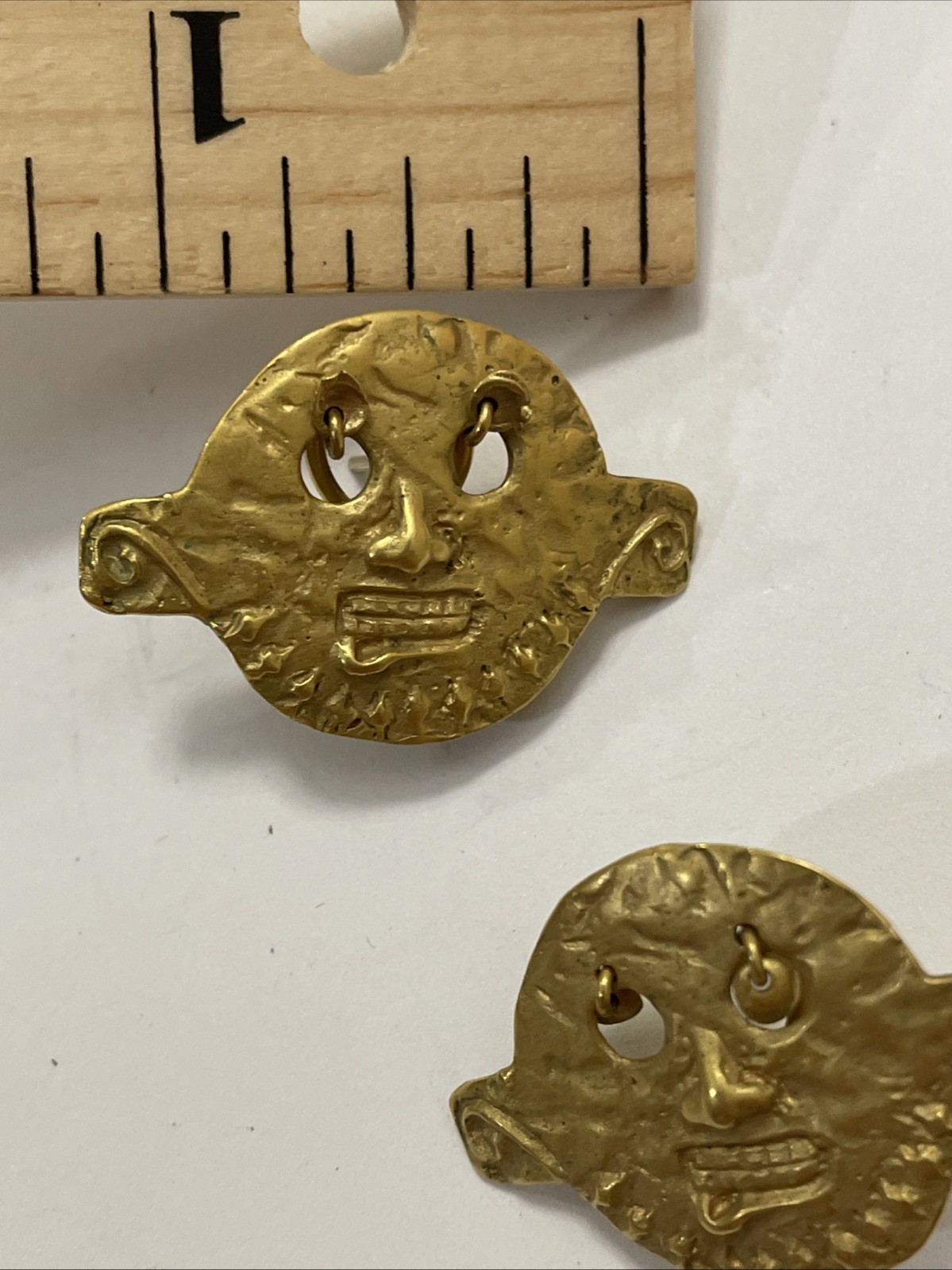 24K GP Mask Earrings Omega Back